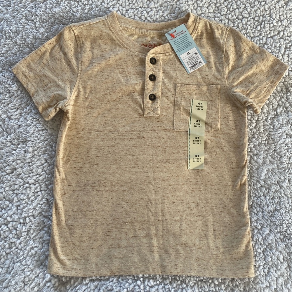Cat & Jack • 4T • T-shirt • Tan • BRAND NEW